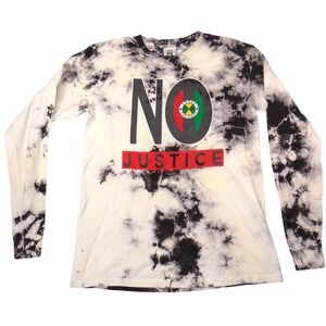 Cross Colours Mens No Justice No Peace Tie Dye Long Sleeve Graphic T-Shirt M